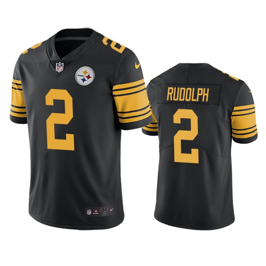 mens steelers mason rudolph black color rush limited jersey