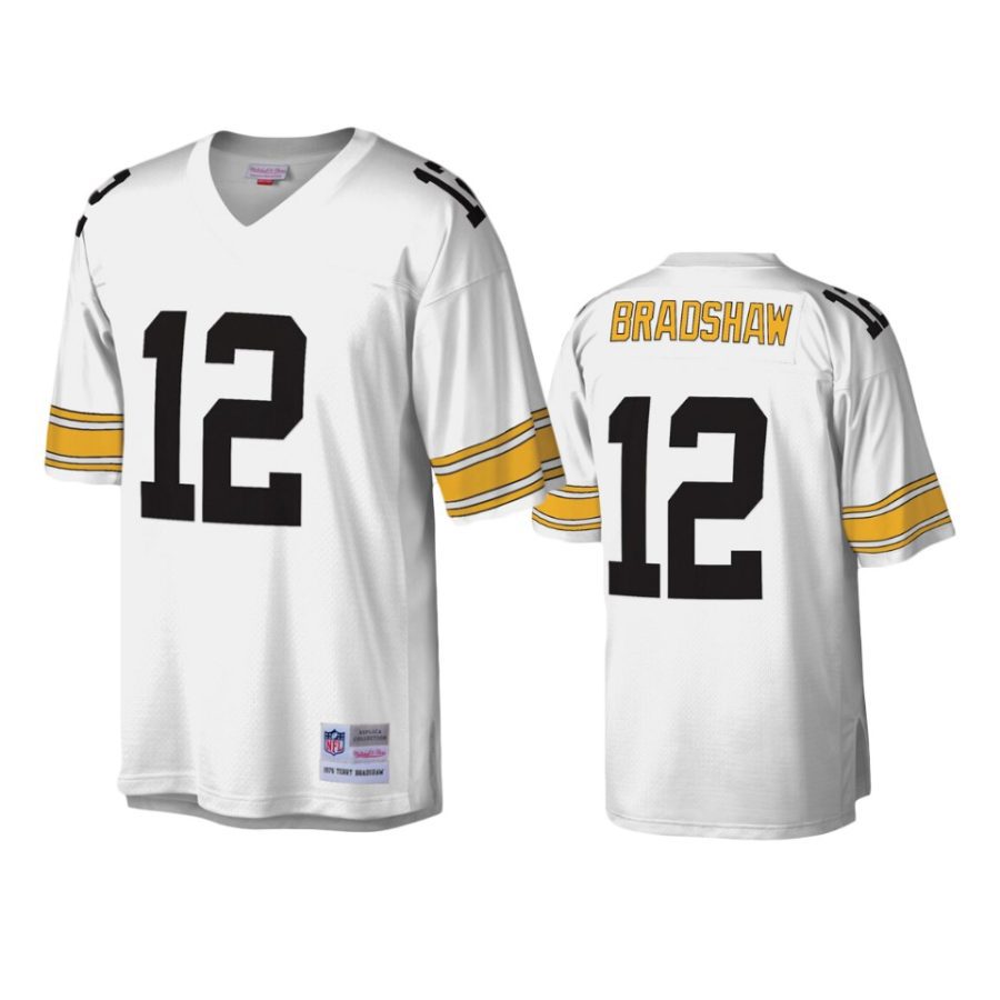 mens steelers terry bradshaw white legacy replica jersey