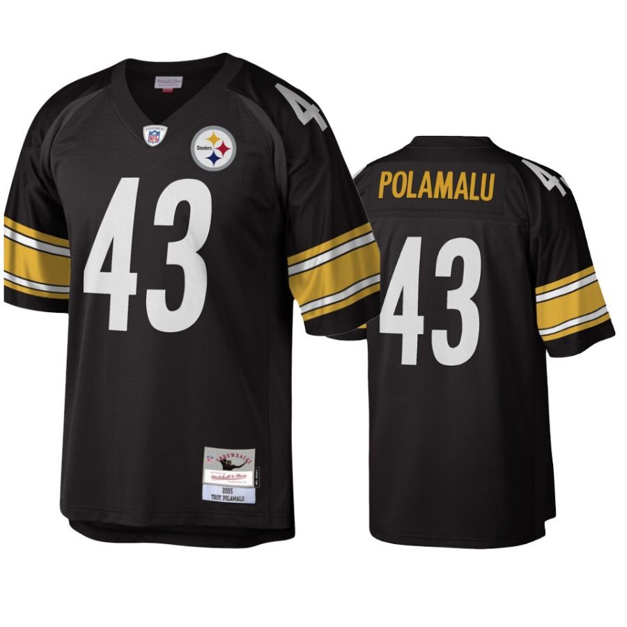 mens steelers troy polamalu black legacy replica jersey