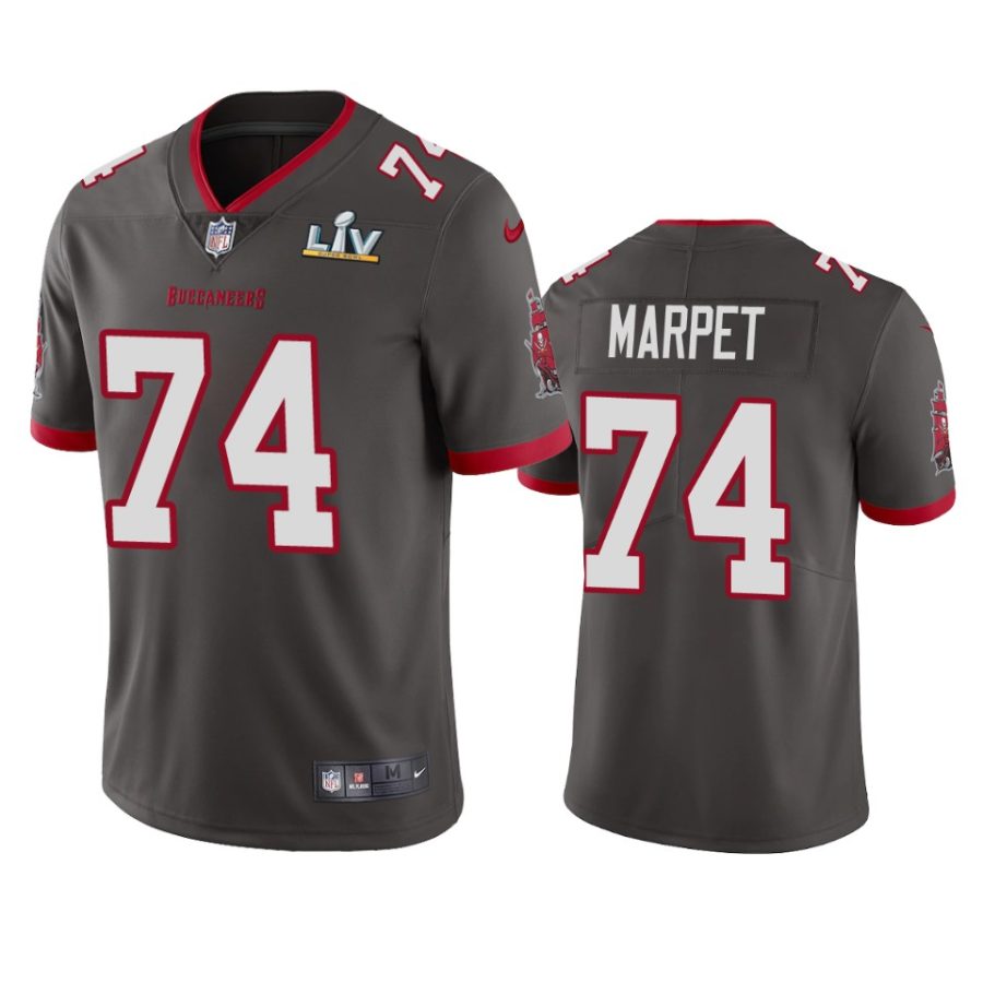 mens tampa bay buccaneers ali marpet pewter super bowl lv vapor limited jersey