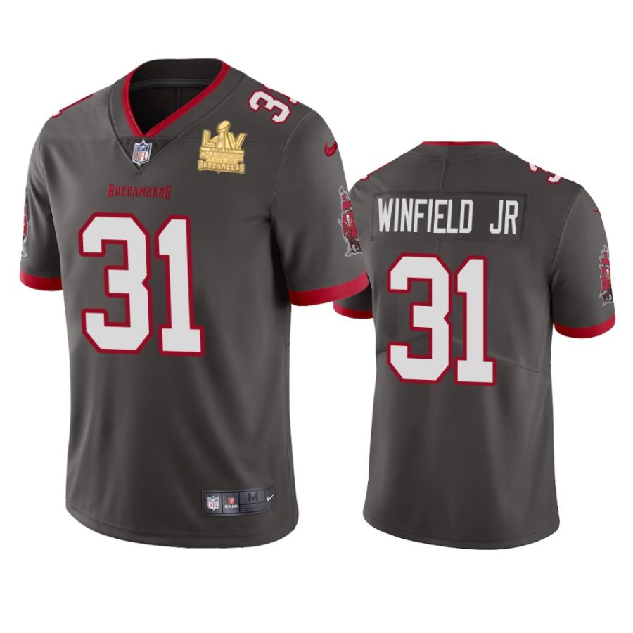 mens tampa bay buccaneers antoine winfield jr. pewter super bowl lv champions vapor limited jersey