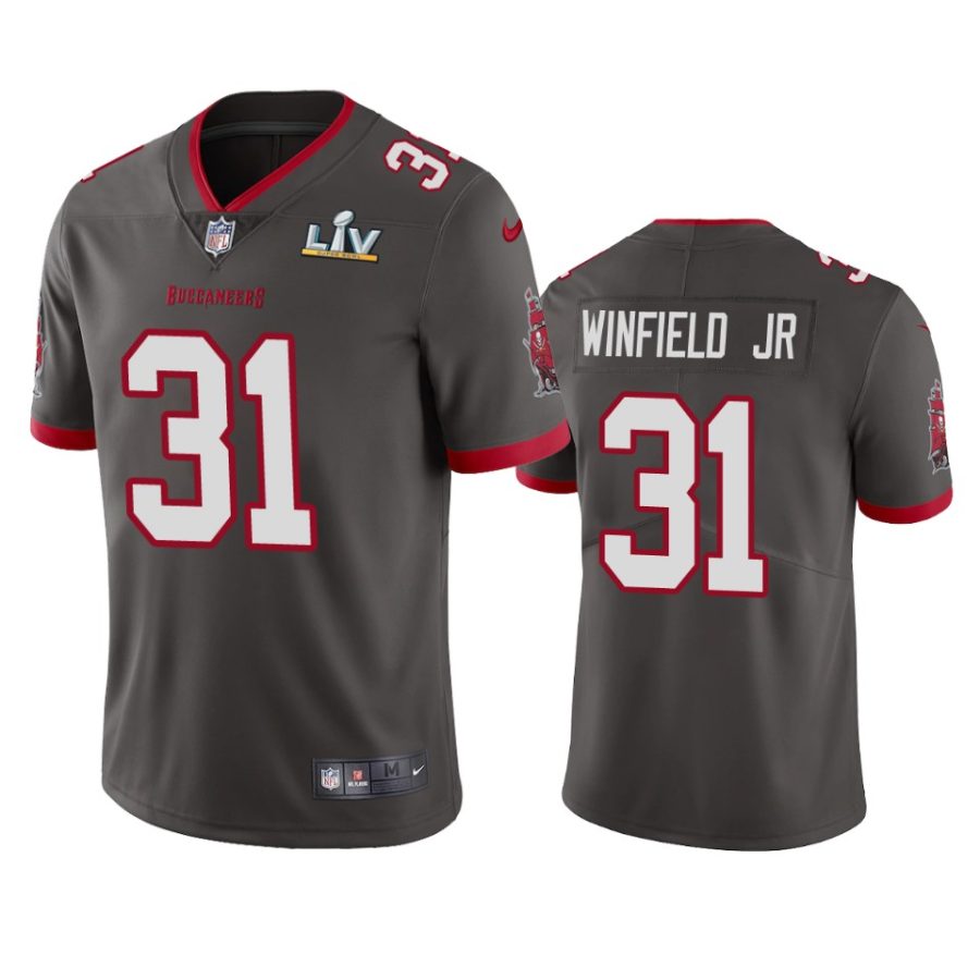 mens tampa bay buccaneers antoine winfield jr. pewter super bowl lv vapor limited jersey