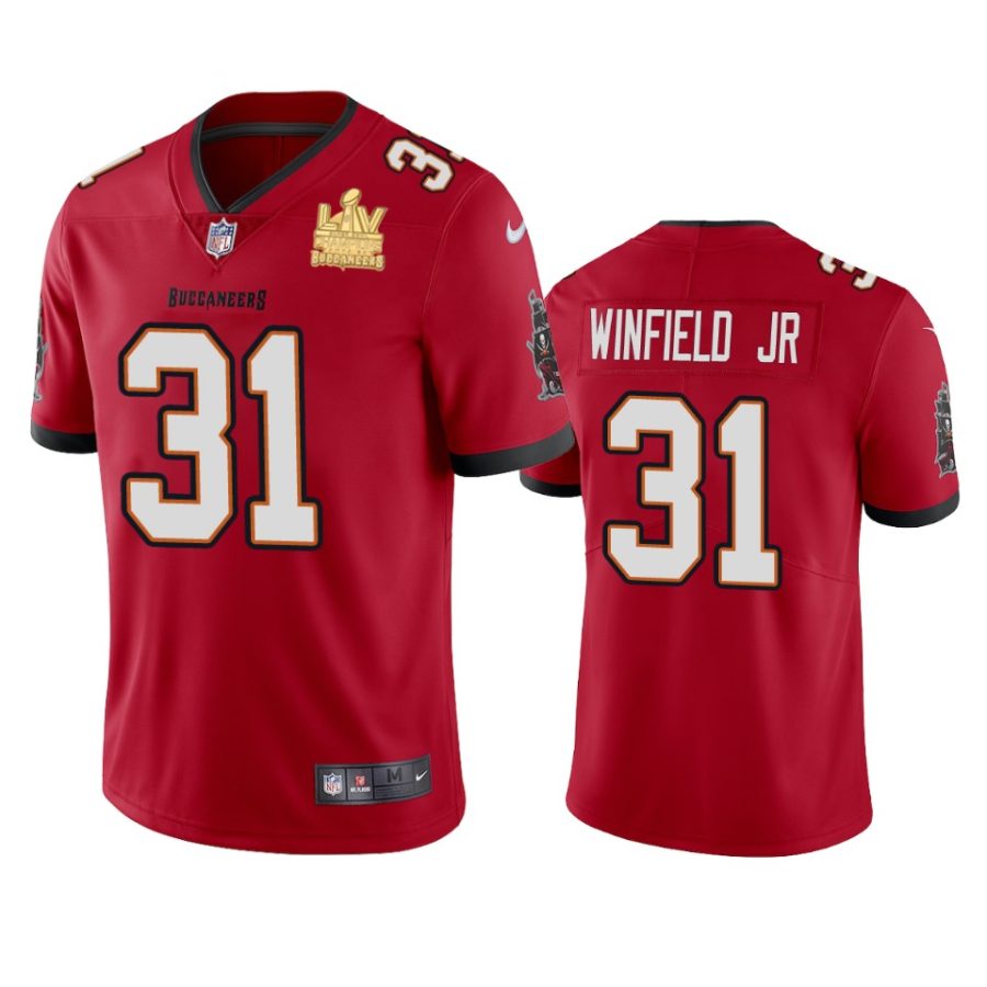 mens tampa bay buccaneers antoine winfield jr. red super bowl lv champions vapor limited jersey