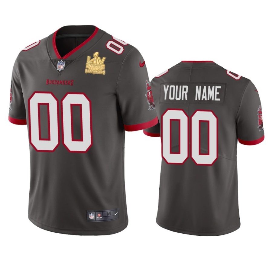 mens tampa bay buccaneers custom pewter super bowl lv champions vapor limited jersey