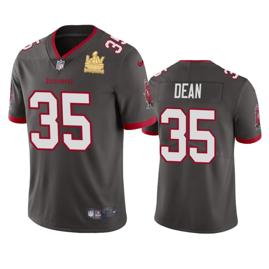 mens tampa bay buccaneers jamel dean pewter super bowl lv champions vapor limited jersey