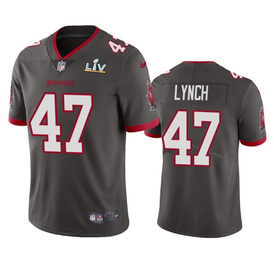 mens tampa bay buccaneers john lynch pewter super bowl lv vapor limited jersey