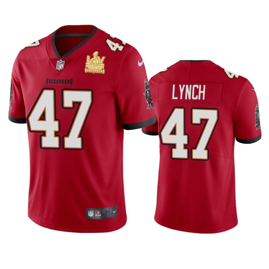 mens tampa bay buccaneers john lynch red super bowl lv champions vapor limited jersey