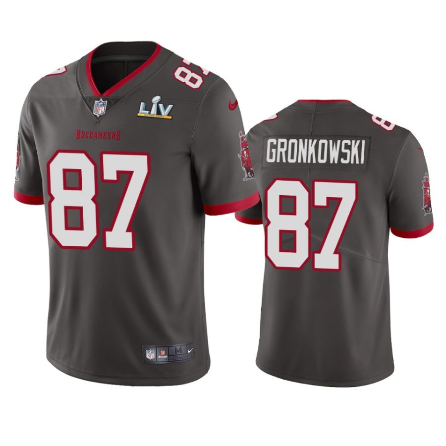 mens tampa bay buccaneers rob gronkowski pewter super bowl lv vapor limited jersey