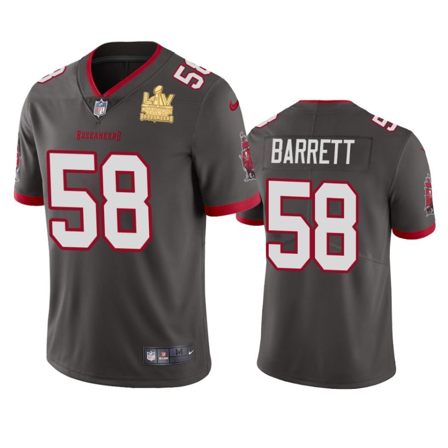 mens tampa bay buccaneers shaquil barrett pewter super bowl lv champions vapor limited jersey