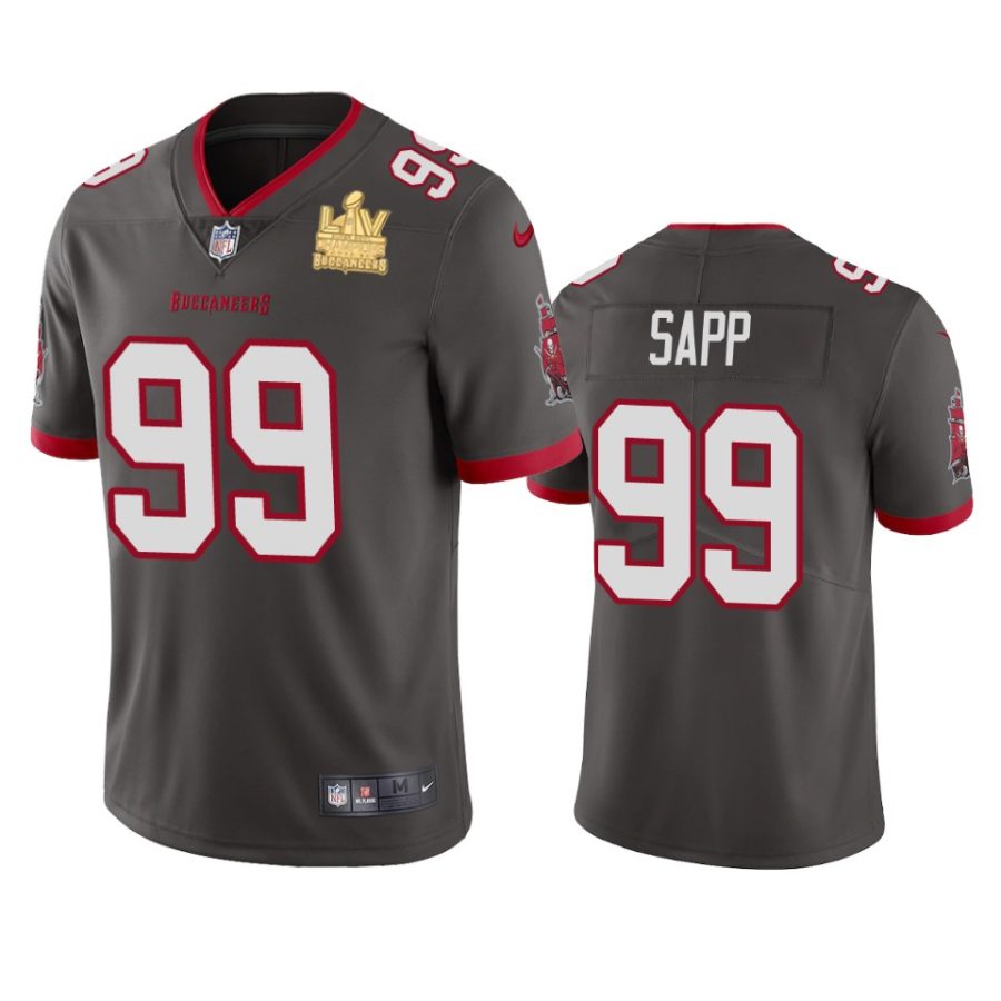 mens tampa bay buccaneers warren sapp pewter super bowl lv champions vapor limited jersey