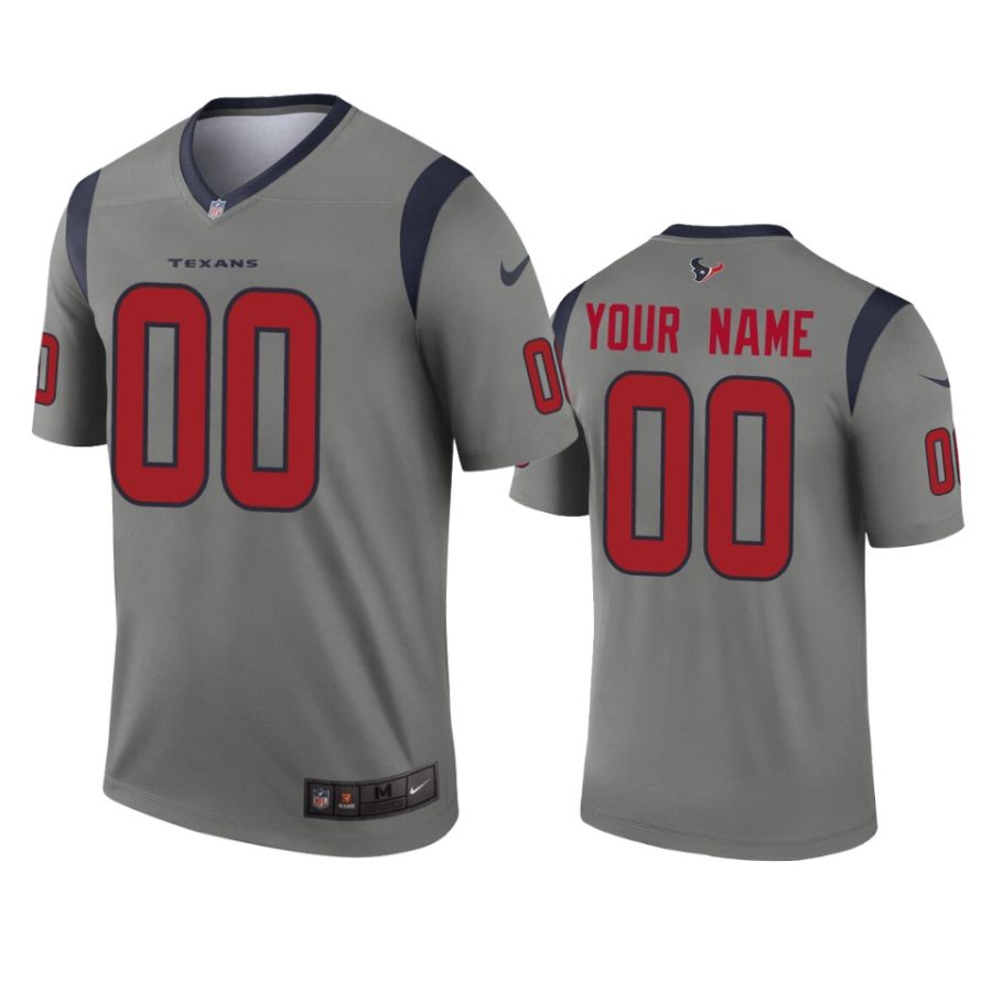 mens texans custom gray inverted legend jersey