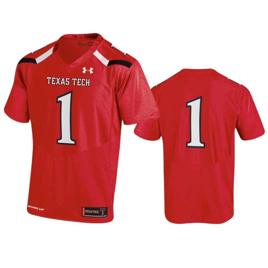 mens texas tech red raiders 1 under armour red replica jersey