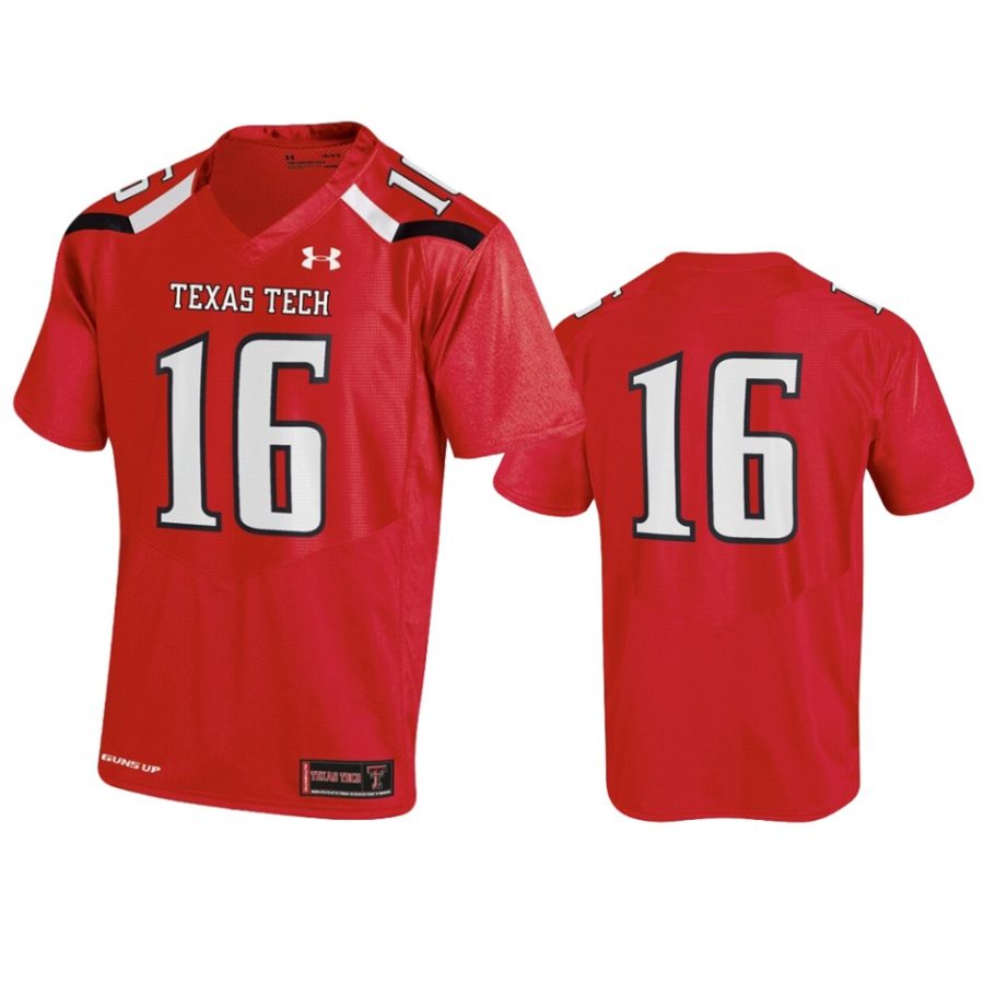 mens texas tech red raiders 16 college football red replica jersey