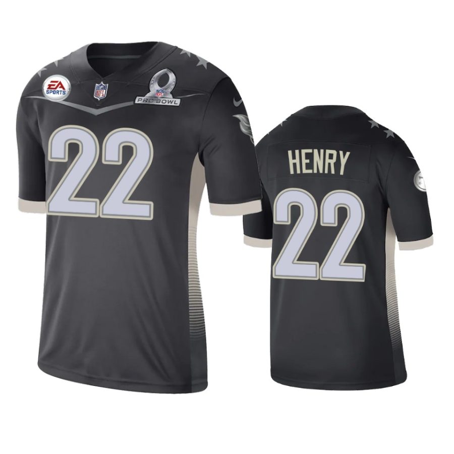 mens titans derrick henry anthracite 2021 afc pro bowl game jersey