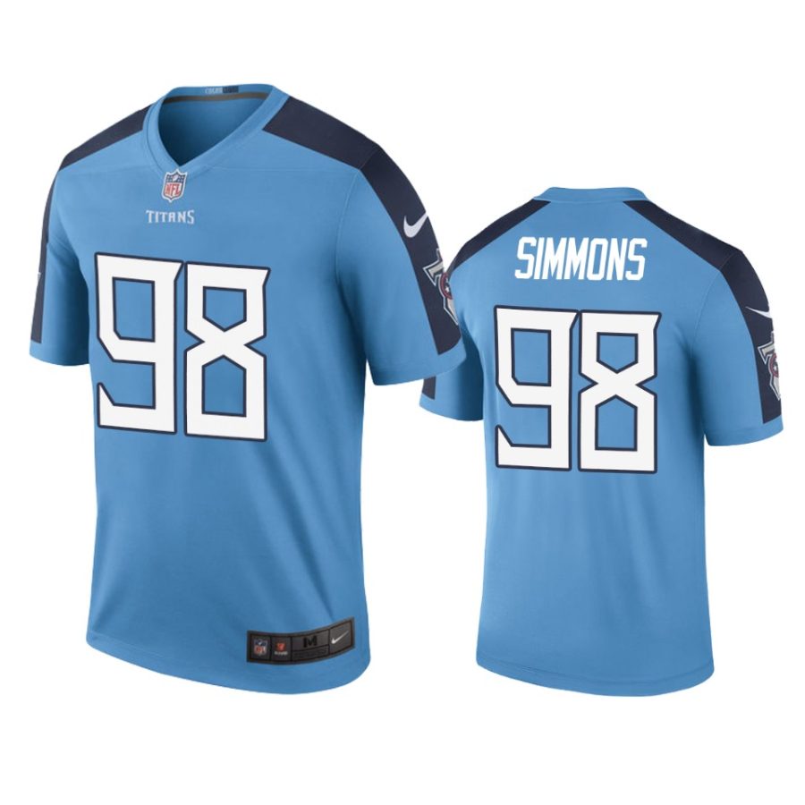 mens titans jeffery simmons light blue color rush legend jersey