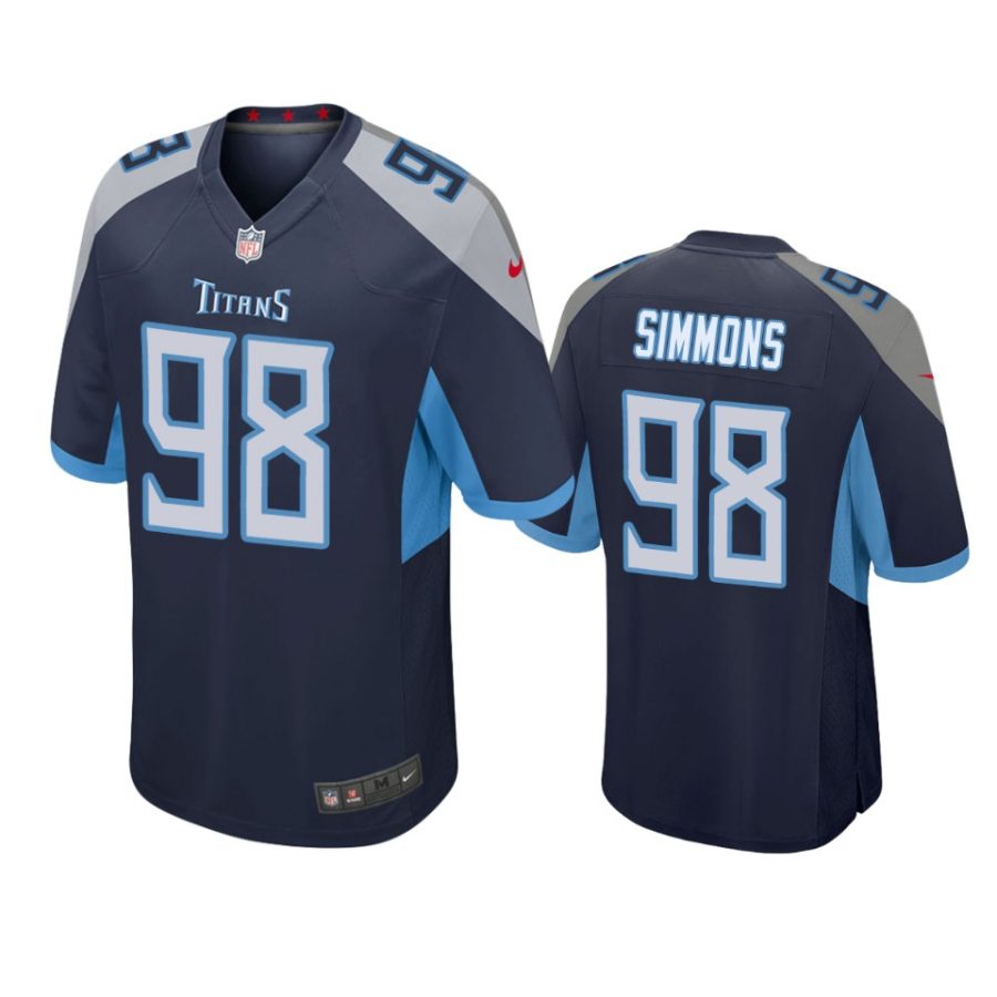 mens titans jeffery simmons navy game jersey