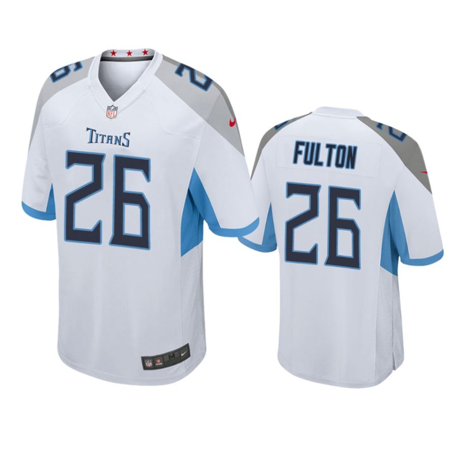 mens titans kristian fulton white game jersey