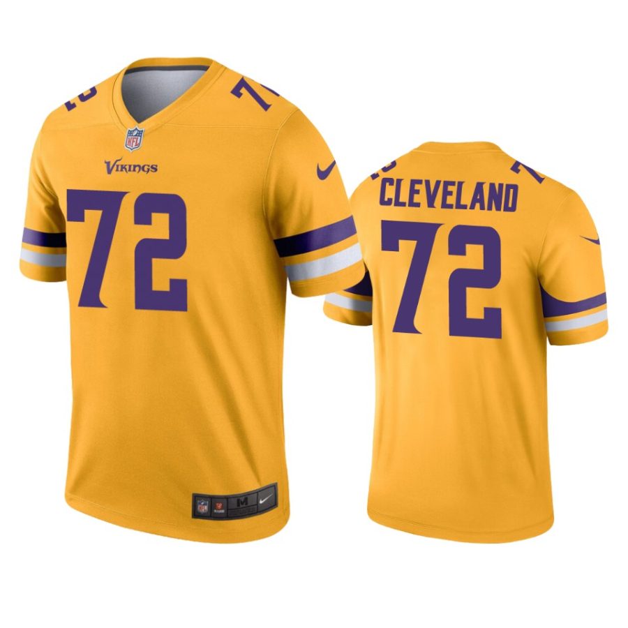 mens vikings ezra cleveland gold inverted legend jersey