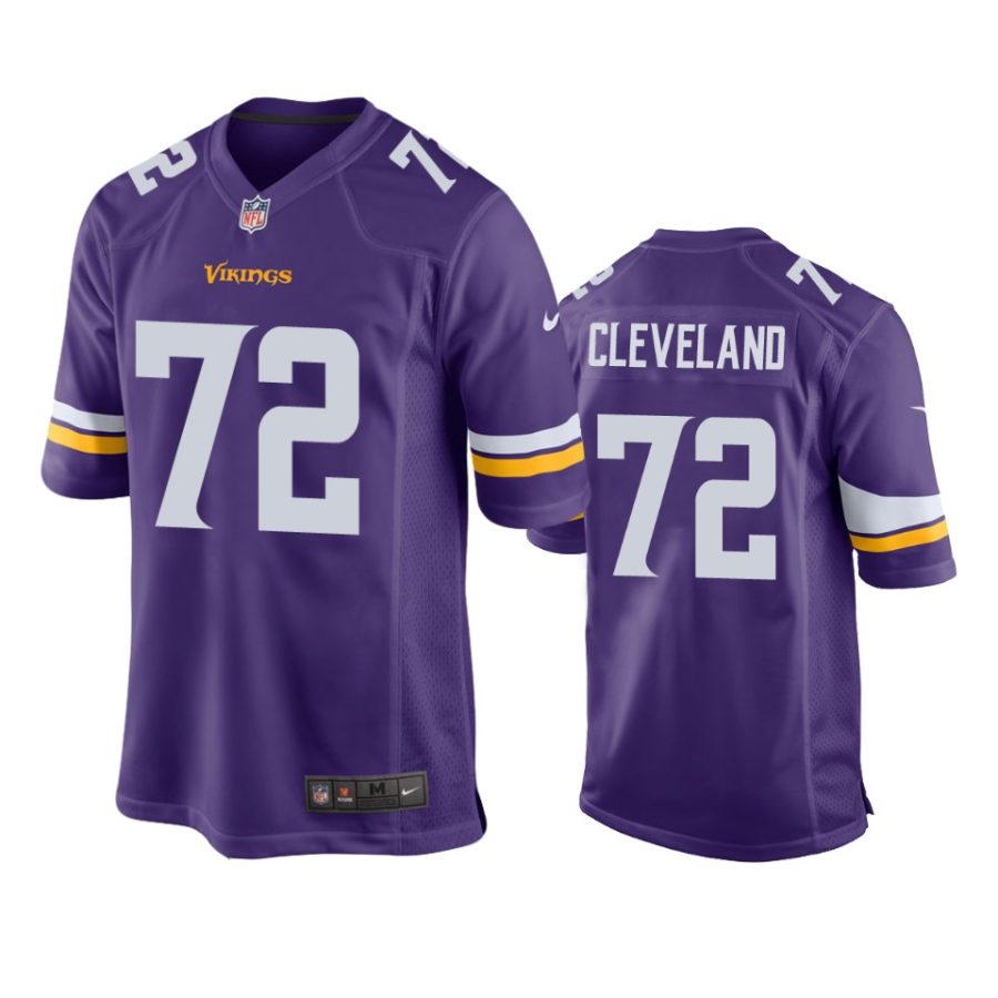 mens vikings ezra cleveland purple game jersey