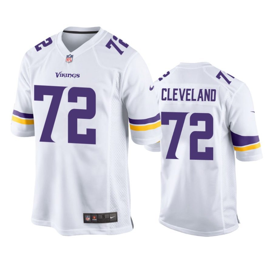 mens vikings ezra cleveland white game jersey