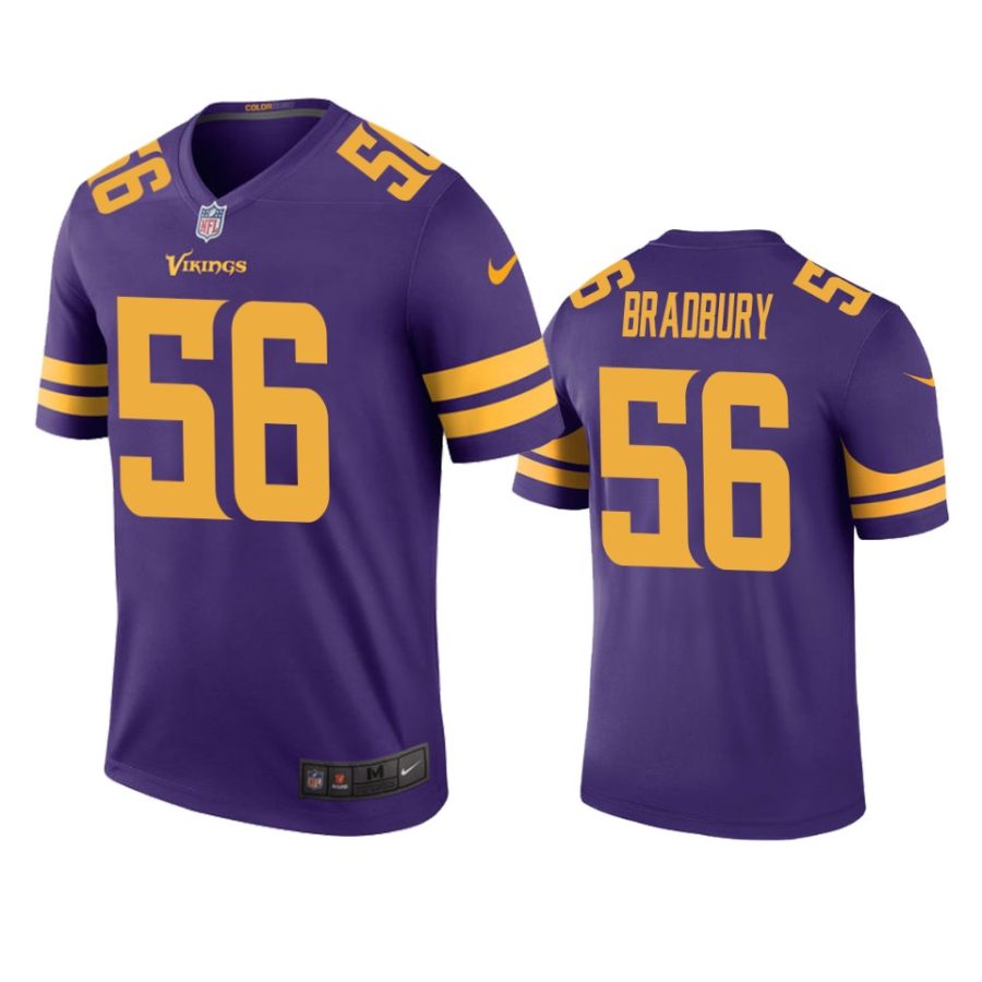 mens vikings garrett bradbury purple color rush legend jersey