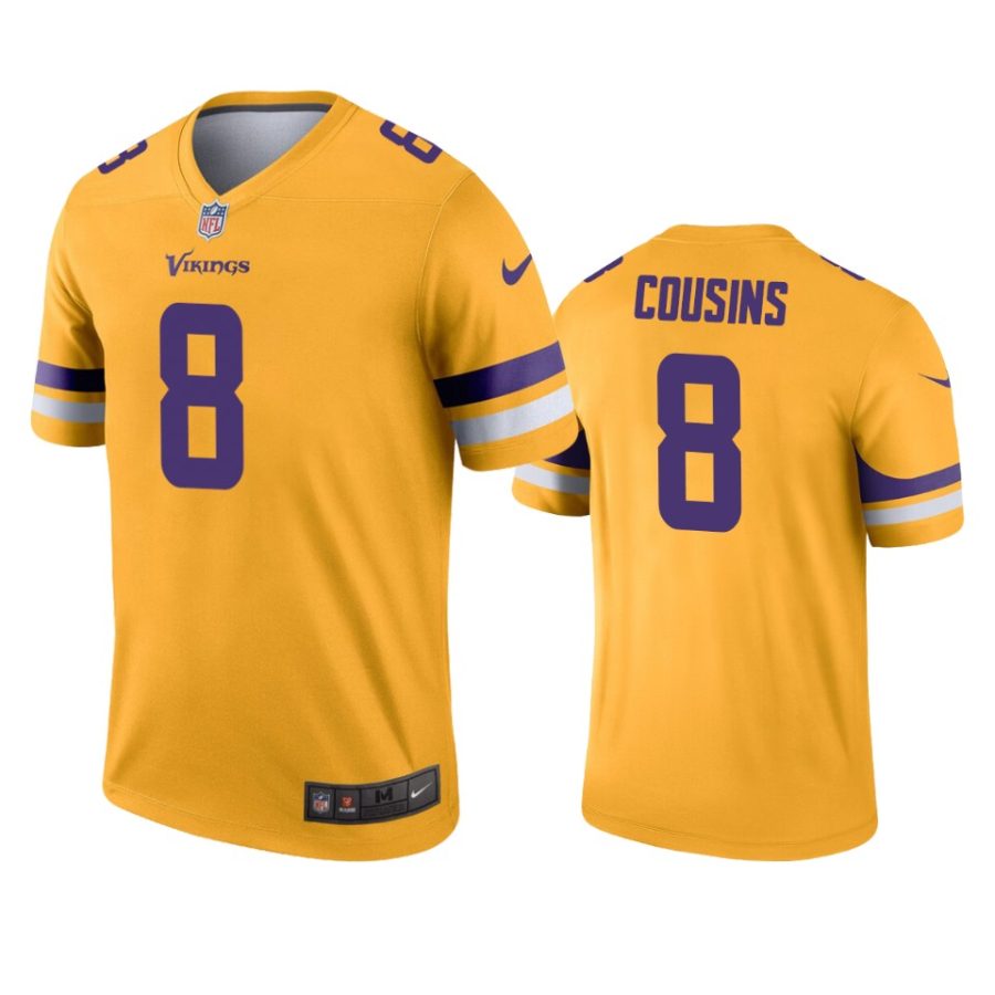 mens vikings kirk cousins gold inverted legend jersey