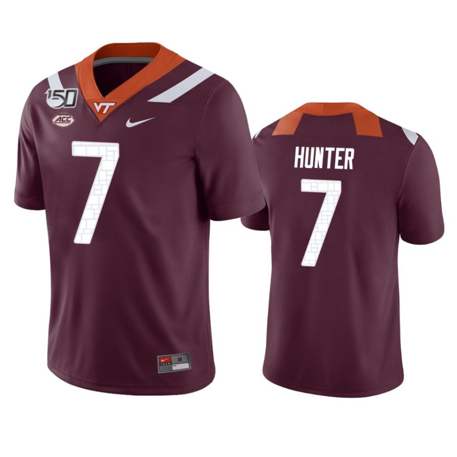 mens virginia tech hokies devon hunter maroon game jersey