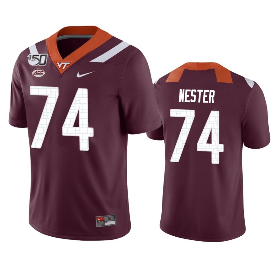 mens virginia tech hokies doug nester maroon game jersey