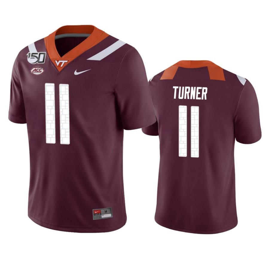 mens virginia tech hokies tre turner maroon game jersey