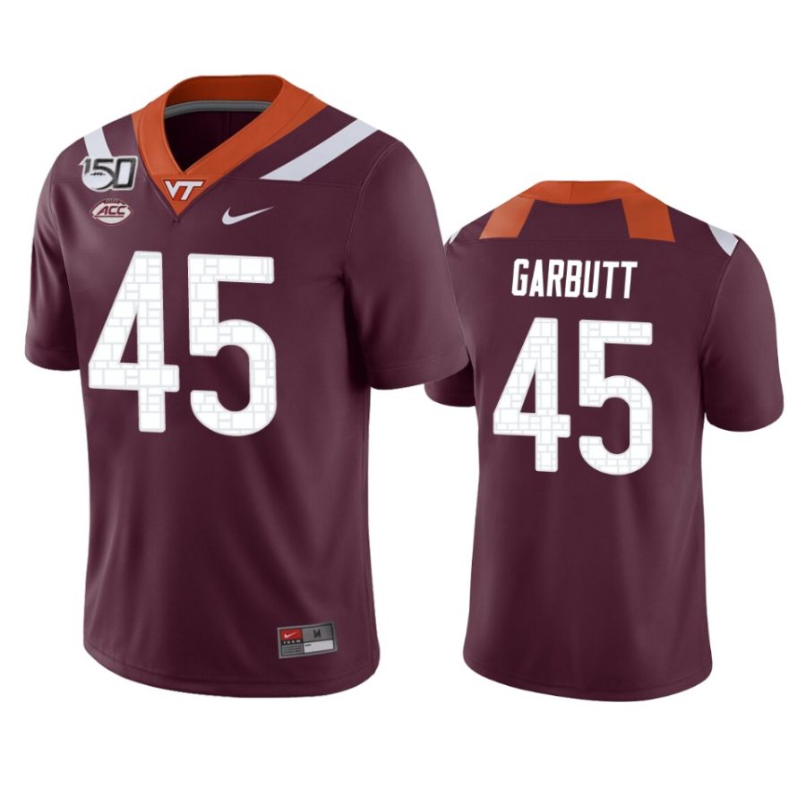 mens virginia tech hokies tyjuan garbutt maroon game jersey