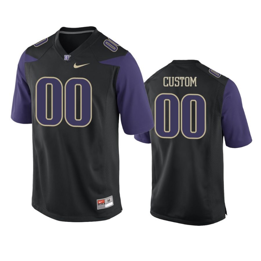 mens washington huskies custom black game jersey