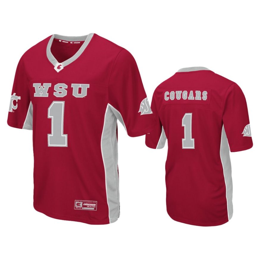 mens washington state cougars 1 crimson max power jersey