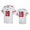 mens wisconsin badgers 19 under armour white replica jersey