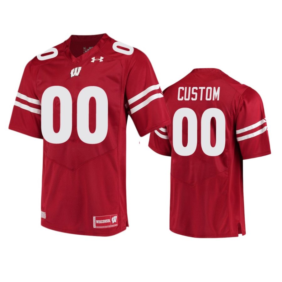 mens wisconsin badgers custom red game jersey