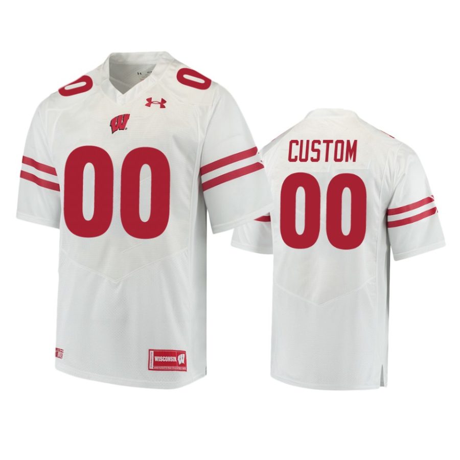 mens wisconsin badgers custom white game jersey