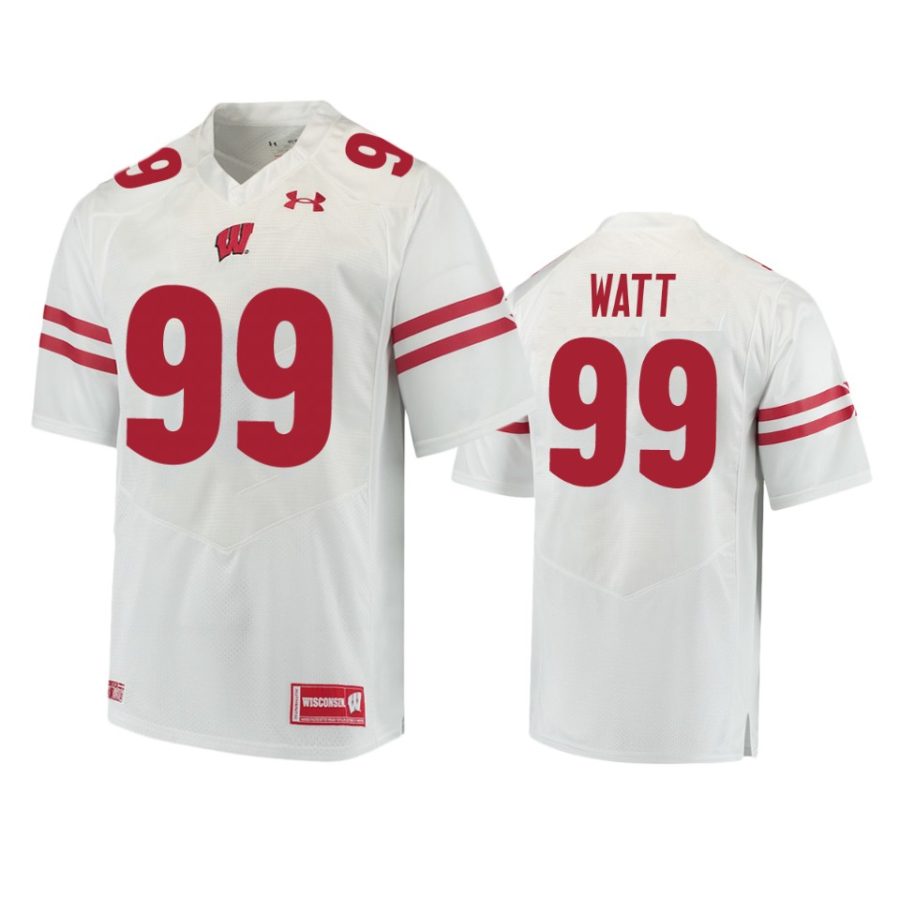 mens wisconsin badgers j.j. watt white game jersey