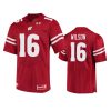 mens wisconsin badgers russell wilson red game jersey