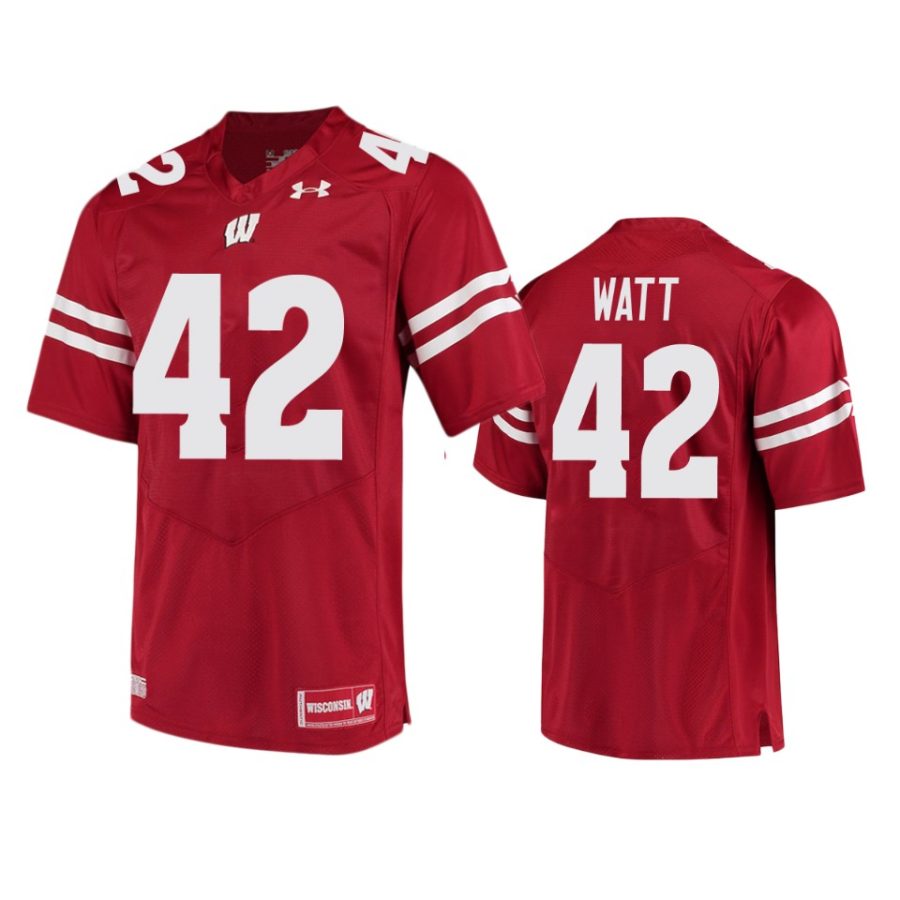 mens wisconsin badgers t.j. watt red game jersey