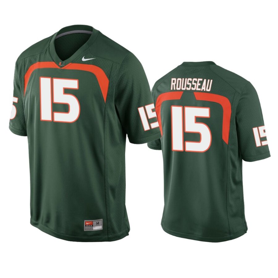 miami hurricanes gregory rousseau green game jersey