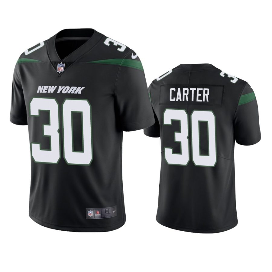 michael carter jets black vapor jersey