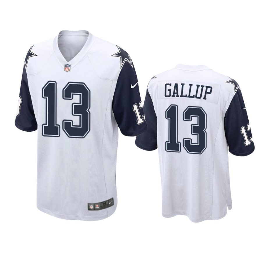 michael gallup cowboys white alternate game jersey