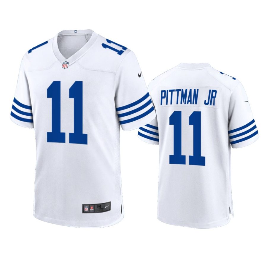 michael pittman jr. colts white throwback game jersey