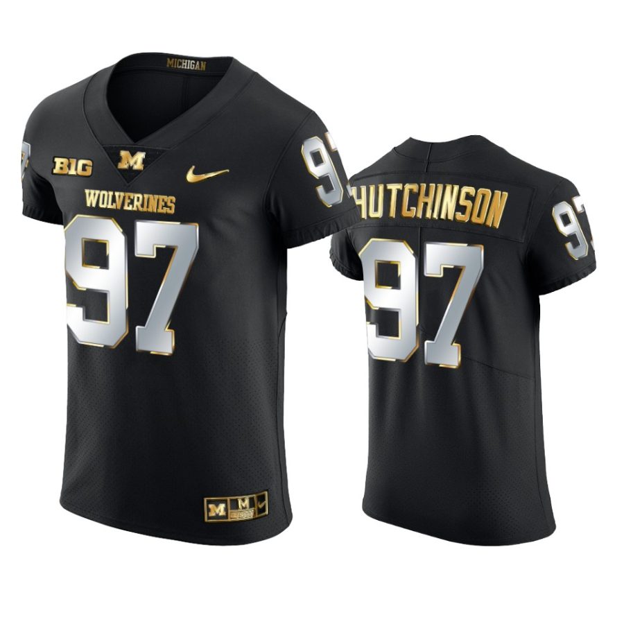 michigan wolverines aidan hutchinson black golden edition jersey