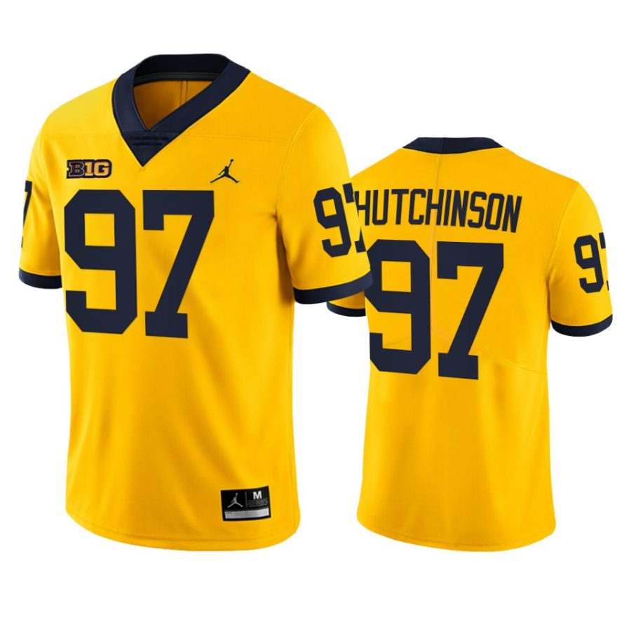 michigan wolverines aidan hutchinson maize college football jersey