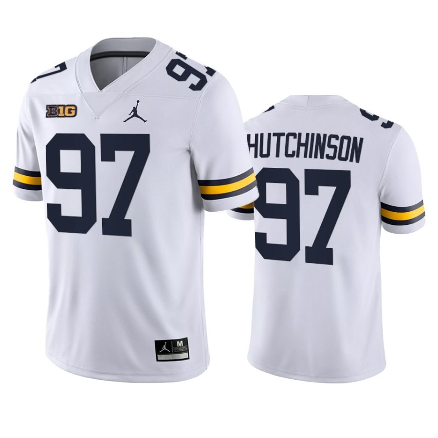 michigan wolverines aidan hutchinson white college football jersey