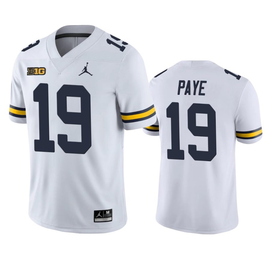 michigan wolverines kwity paye white game jersey