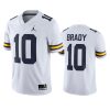 michigan wolverines tom brady white alumni game player jersey