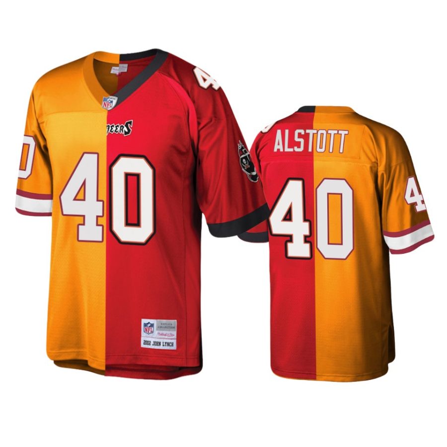 mike alstott buccaneers red orange split legacy replica jersey