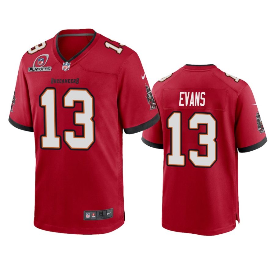 mike evans buccaneers red 2021 nfl playoffs patch jersey