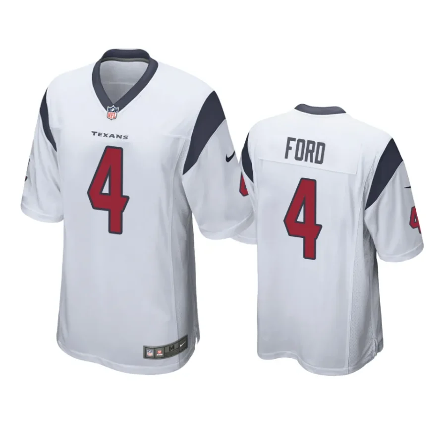 mike ford texans white game jersey